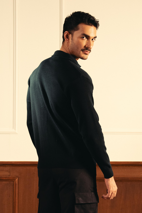 Classic Knitted Polo Shirt - Dark Teal