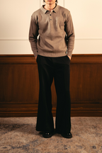 Classic Knitted Polo Shirt – Camel