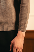 Classic Knitted Polo Shirt – Camel