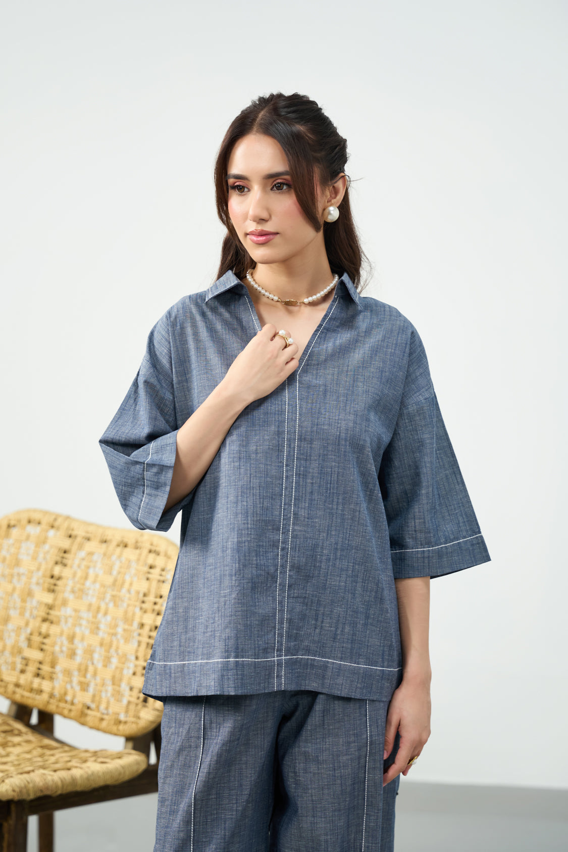 Dusty Blue Set - Denim Textured Secondary image