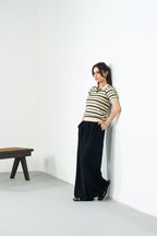 Everyday Stripes polo - Cream & Black