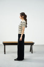 Everyday Stripes polo - Cream & Black