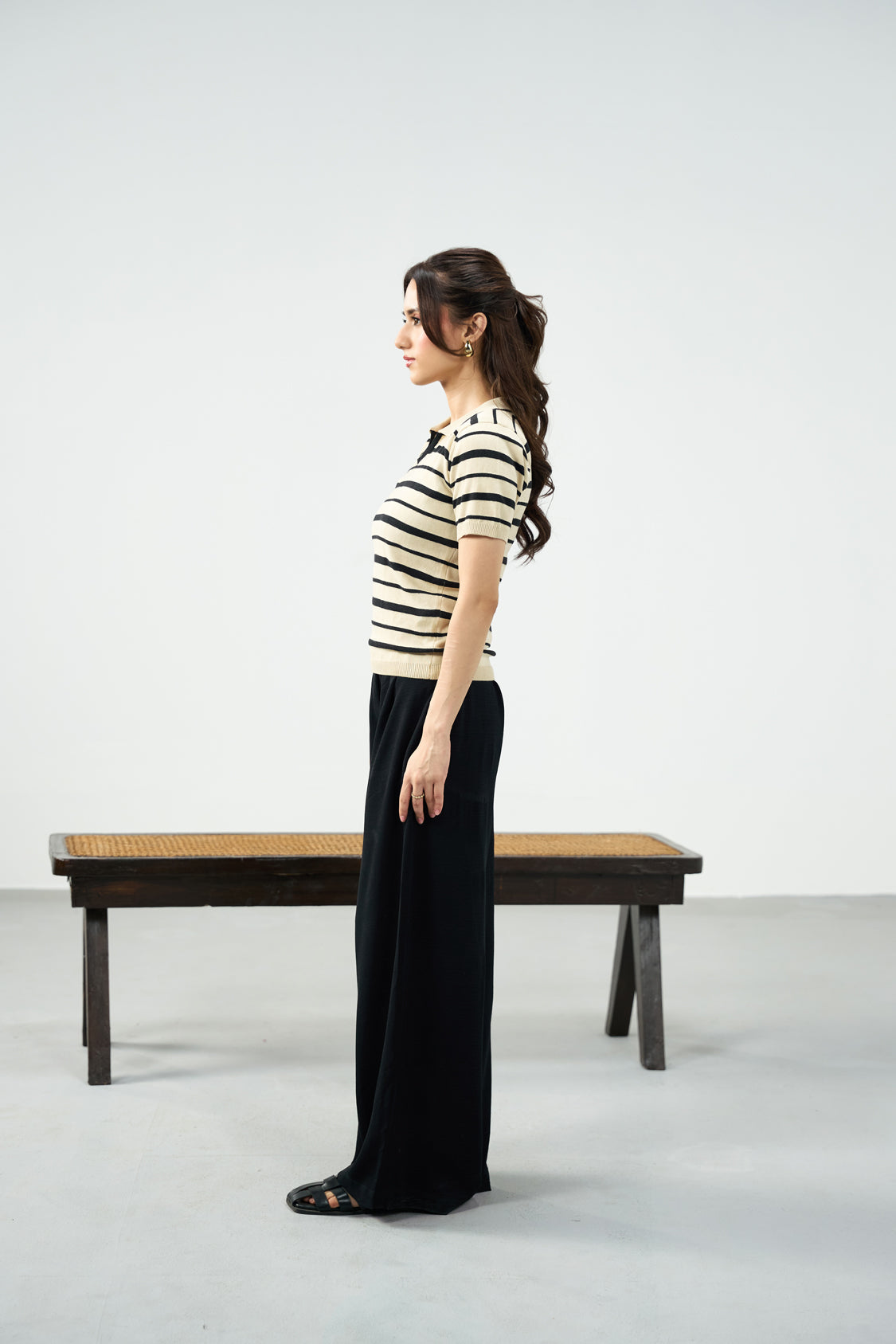 Everyday Stripes polo - Cream & Black