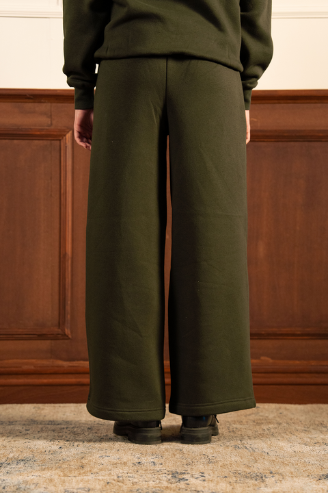 Everyday Wide Leg Sweatpants - Dark Green