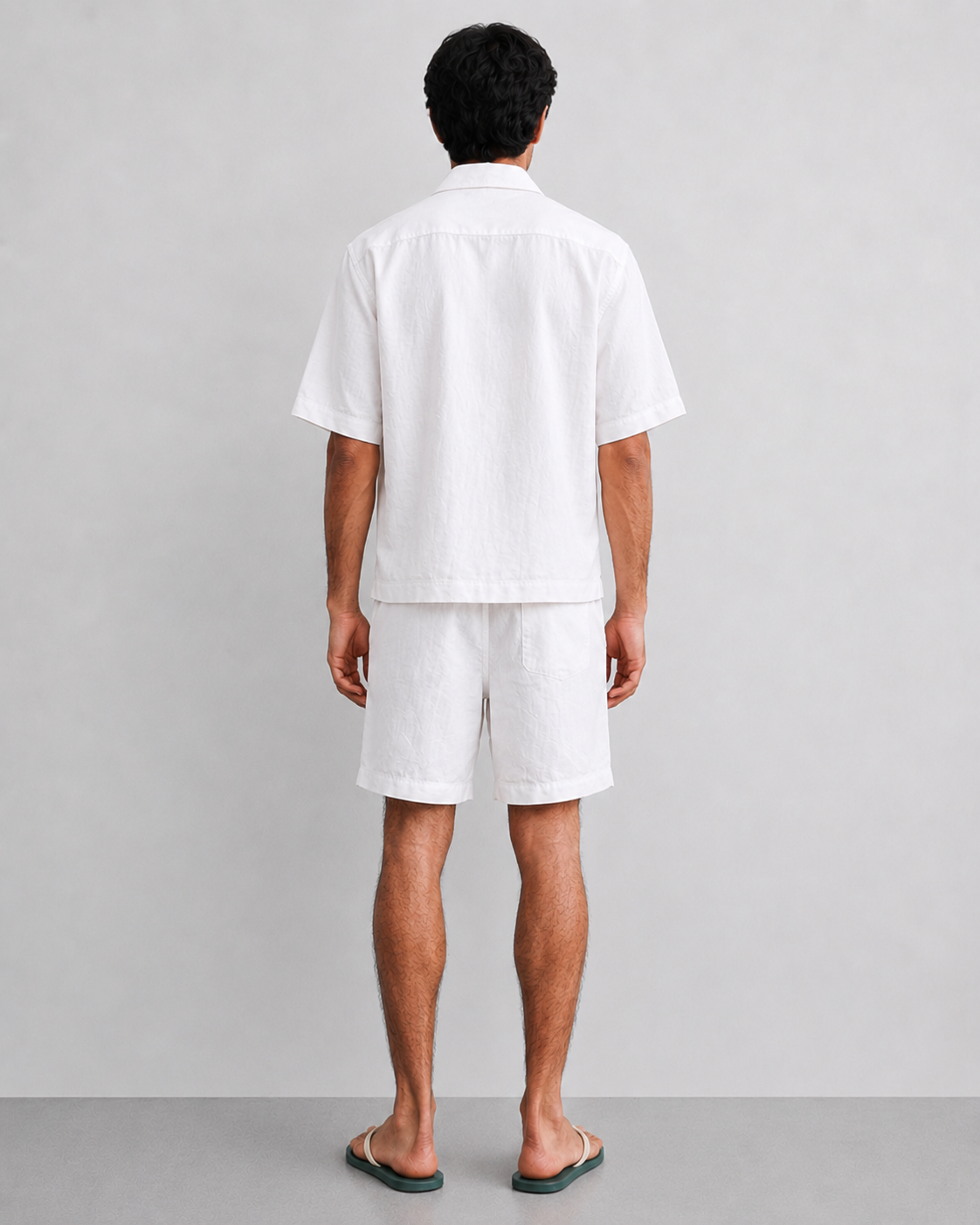 Cuban Collar Boxy Fit Shirt – White Secondary image
