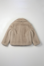 Faux Fur Short Coat - Steel Grey