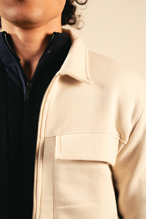 Full Zipper Jacket – Ivory