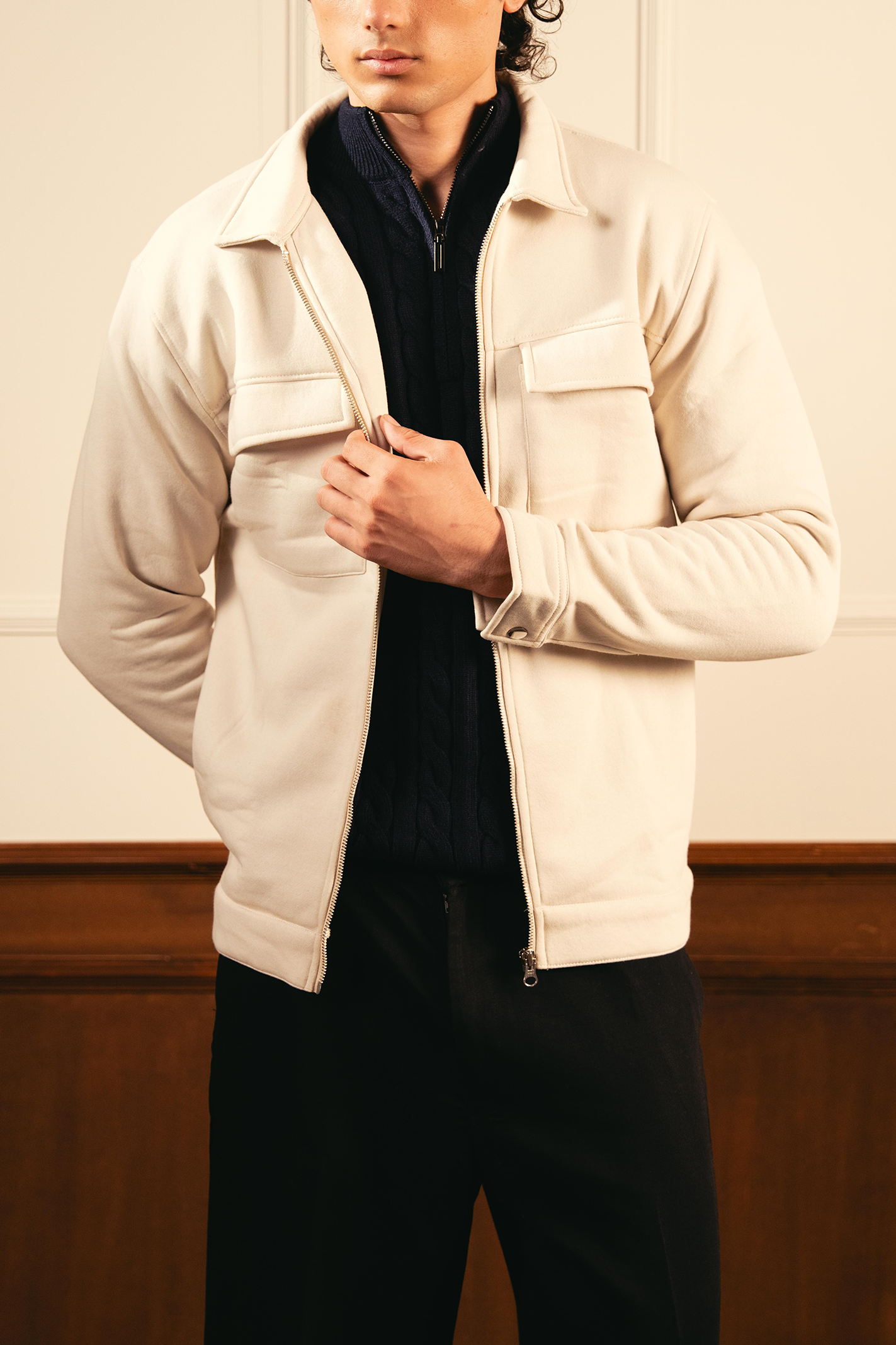 Full Zipper Jacket – Ivory Secondary image