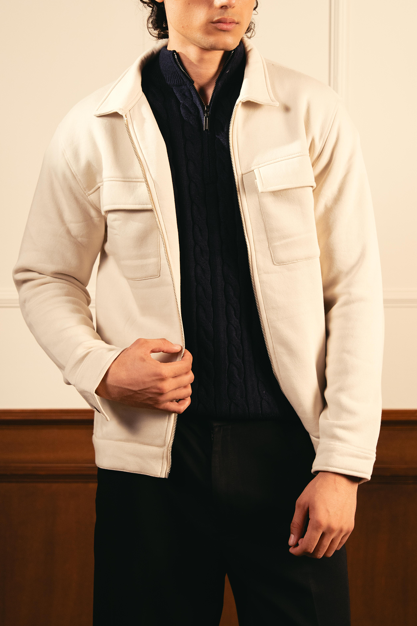 Full Zipper Jacket – Ivory Main image