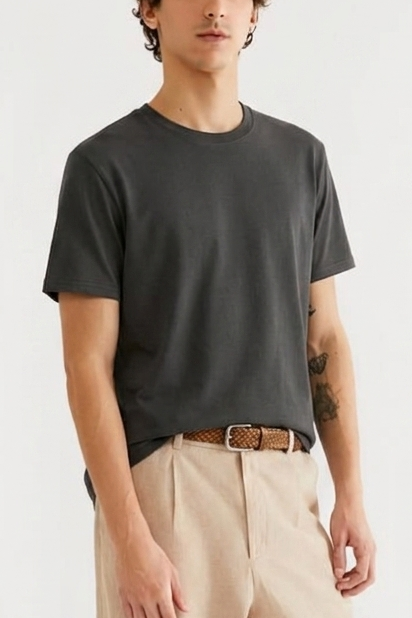 Premium Cotton T-Shirt – Charcoal Main image