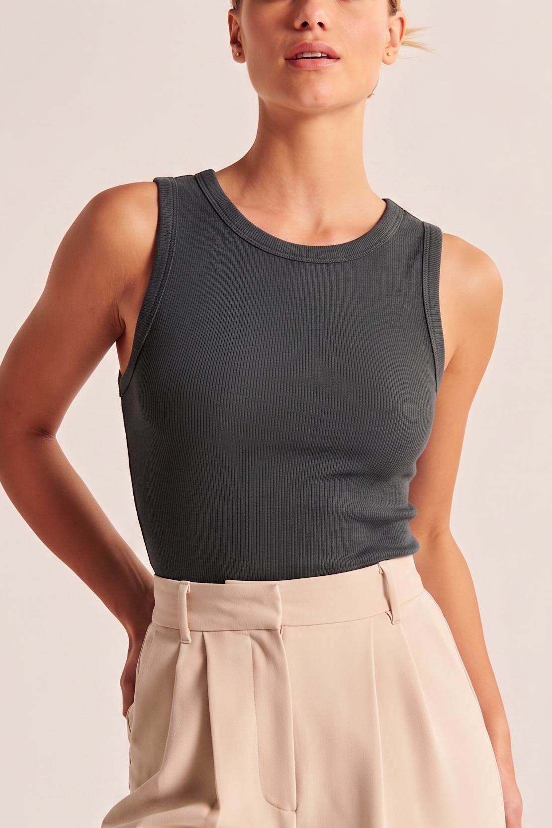 Slim Fit Tank Top - Graphite Main image