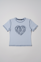 Body Fit Graphic Top - Light Blue