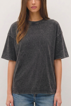 Women Oversized Wash Tee - Black