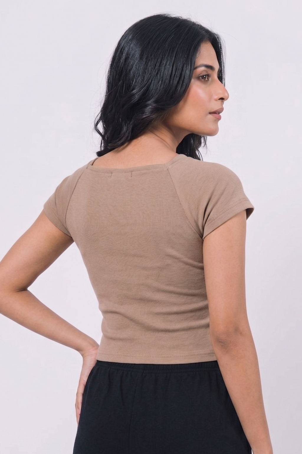 Sweetheart neck top - Coffee