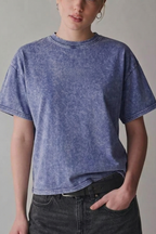 Women Oversized Wash Tee - Indigo