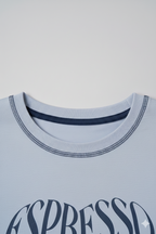 Body Fit Graphic Top - Light Blue