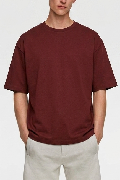 Premium Interlock Oversized T-Shirt – Red Main image