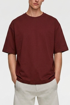 Premium Interlock Oversized T-Shirt – Red