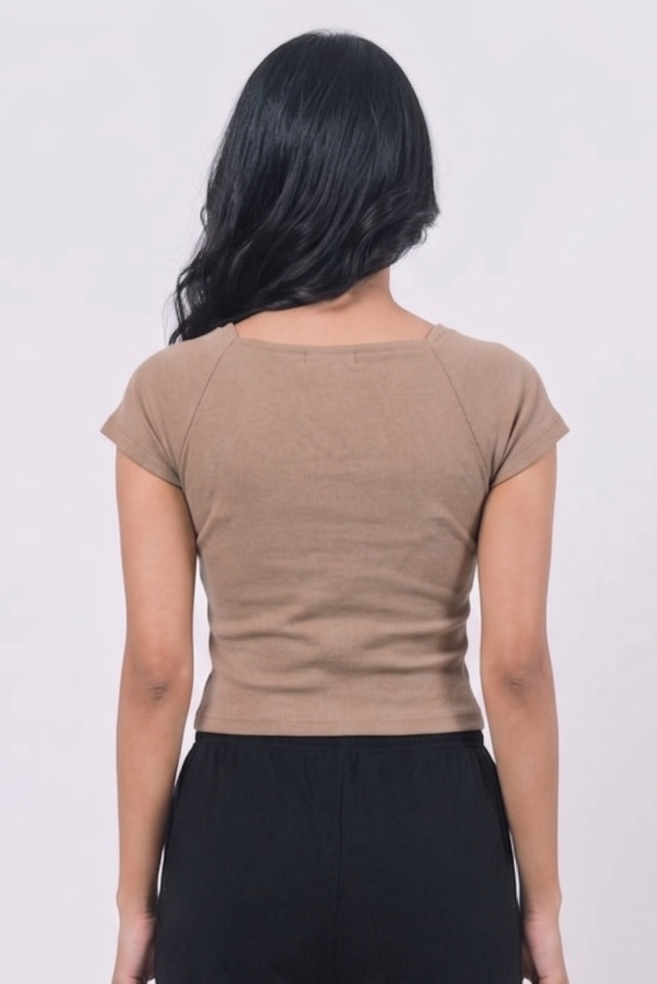 Sweetheart neck top - Coffee