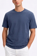 Premium Cotton T-Shirt – Indigo