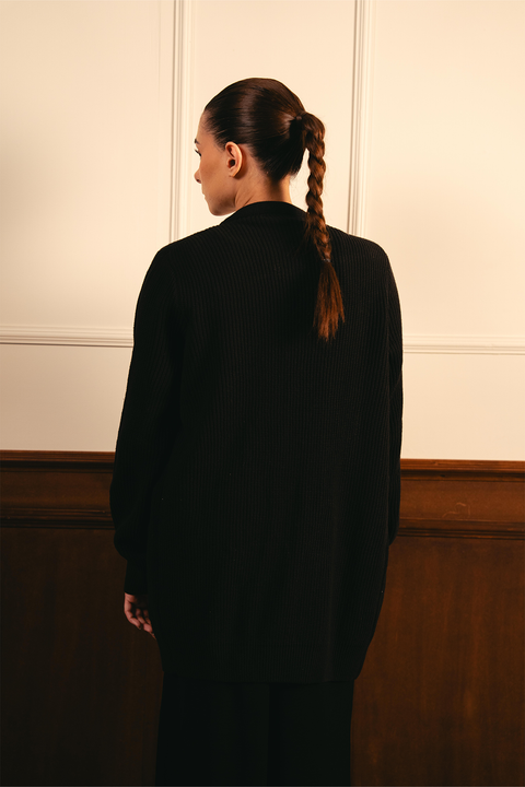 Grandma Knit Cardigan - Black