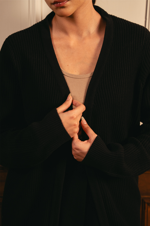 Grandma Knit Cardigan - Black