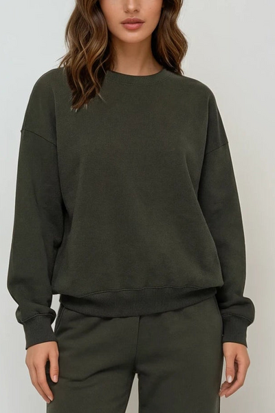 Classic Crew Neck Sweatshirt - Dark Green