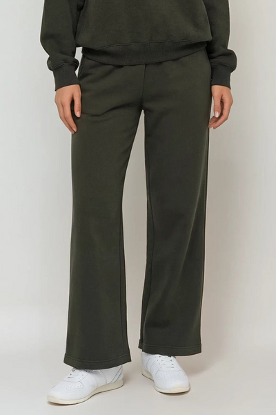 Everyday Wide Leg Sweatpants - Dark Green