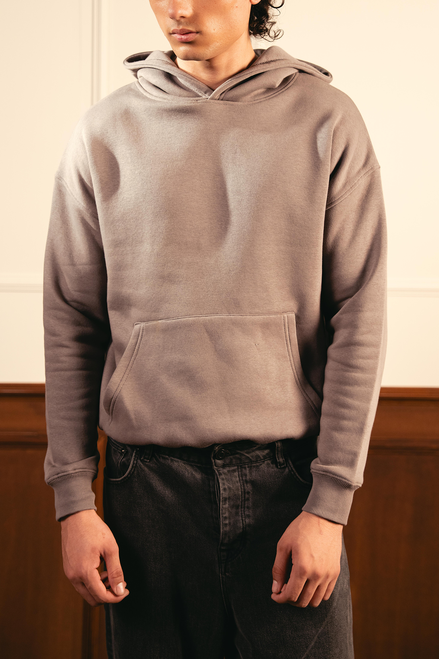 Heavy Fleece Pullover Hoodie – Gray Main image