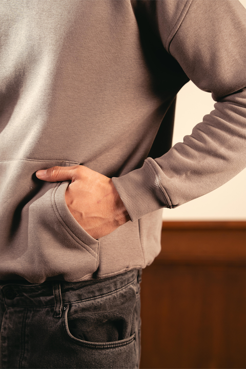 Heavy Fleece Pullover Hoodie – Gray