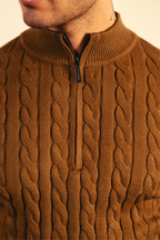 Heritage Cable Knit Sweater – Coffee Brown
