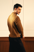 Heritage Cable Knit Sweater – Coffee Brown