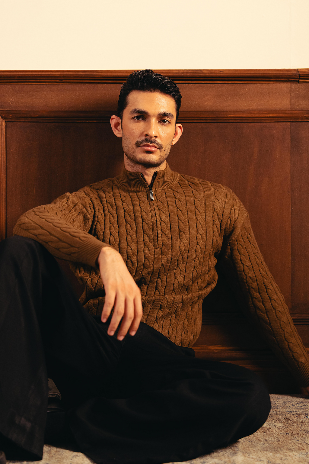 Heritage Cable Knit Sweater – Coffee Brown