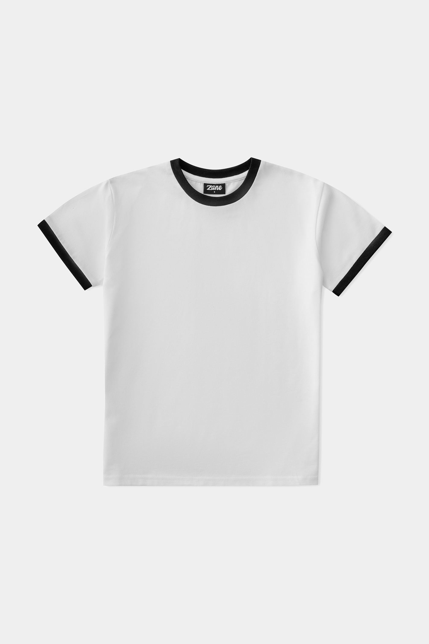 Crew Neck Tee - White and Black Secondary image