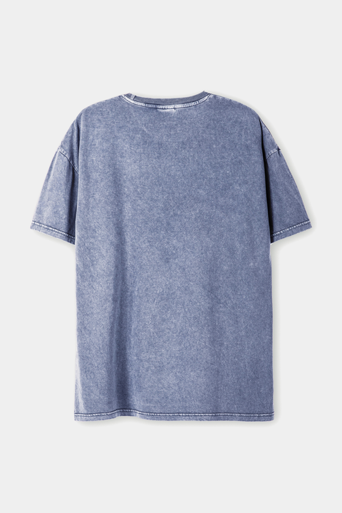 Men Washed Oversized Tee - Indigo