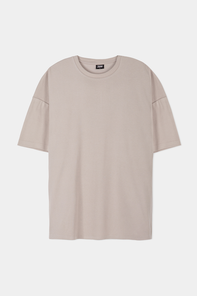 Textured Oversized T-Shirt – Nude