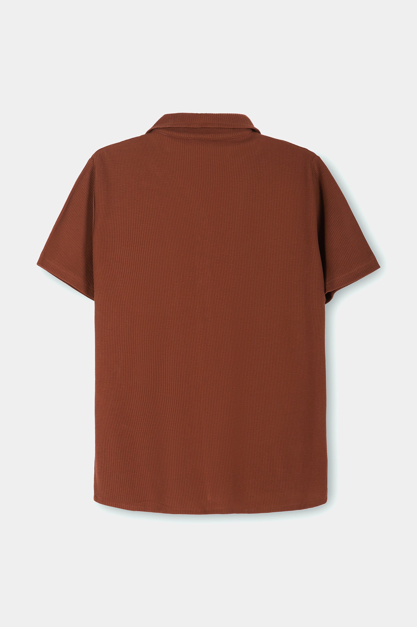 Textured Button Down Shirt - Rust Secondary image