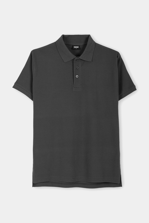 Drop Needle Polo Shirt - Gun Metal