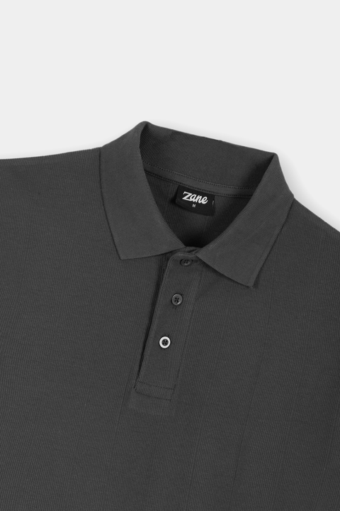 Drop Needle Polo Shirt - Gun Metal