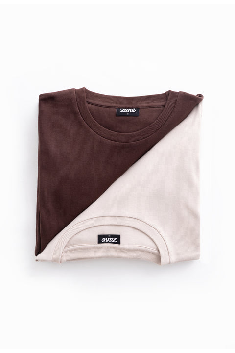 Men Textured Oversized Tee - Nude