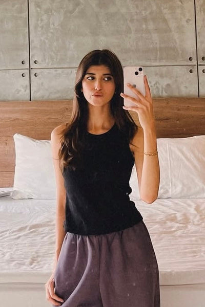 Slim Fit Tank Top - Black