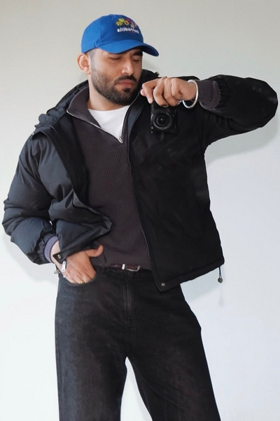 Insulated Hooded Puffer Jacket - Black