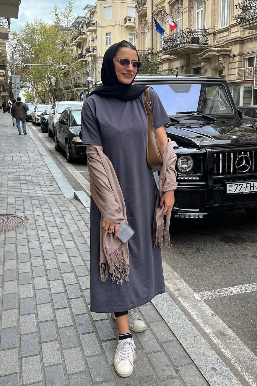 T-Shirt Dress - Charcoal Main image