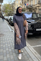 T-Shirt Dress - Charcoal