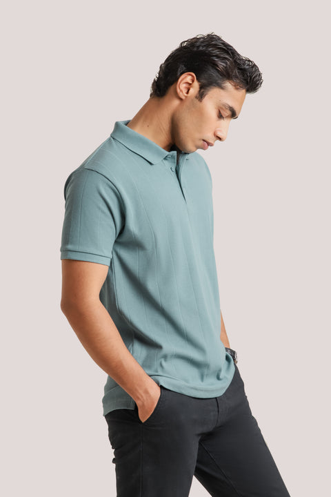 Drop Needle Polo Shirt - Agave Green