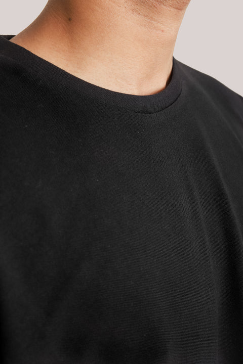 Pique Over Sized Tshirt - Black