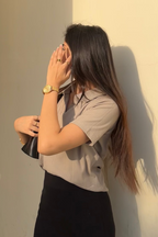 Women Regular Fit Polo - Beige