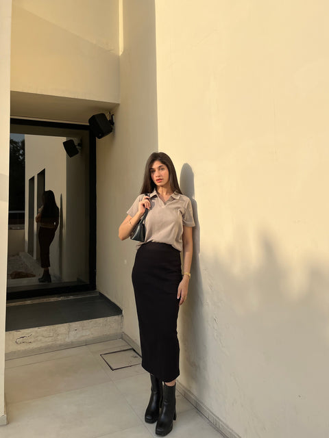 Women Regular Fit Polo - Beige