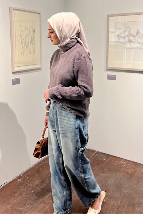 Warm Twilight Turtleneck Sweater - Dusty Taupe