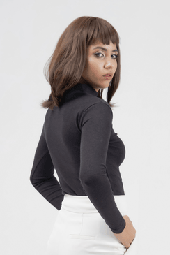 Mock Neck Top - Black